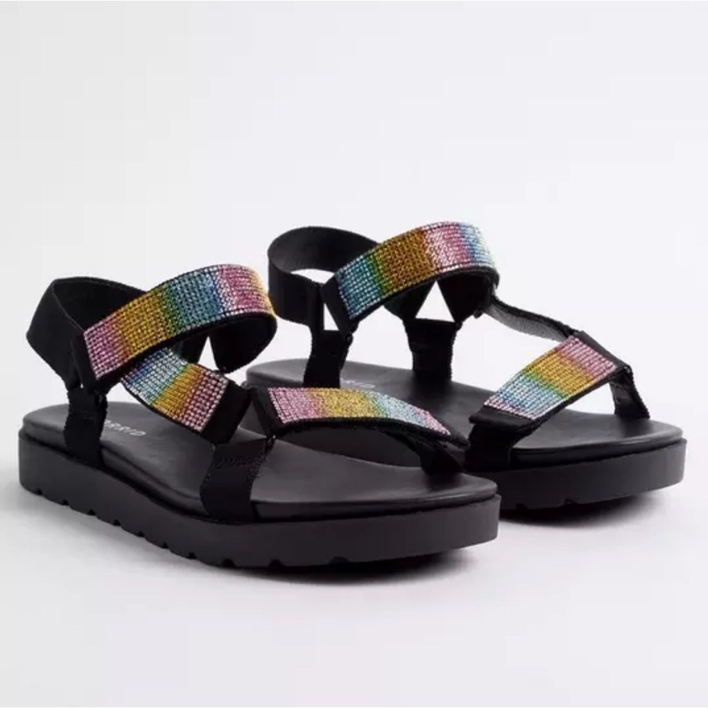 Rainbow rhinestone Torrid sandals NWT